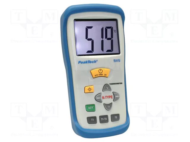 Meter: temperature; digital; LCD; 3,5 digit (1999); -50÷1300°C PEAKTECH PKT-P5115
