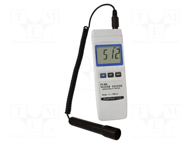 Meter: water conductivity; LCD; (1999); 0÷1999uS; 200x68x30mm PEAKTECH PKT-P5125