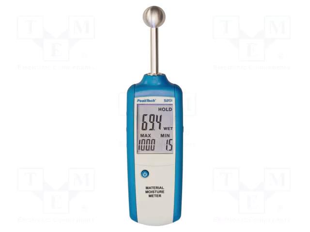 Hygrometer; LCD; 0÷100%RH; 65x235x30mm; Resolution: 0,1%RH,0,5um PEAKTECH PKT-P5201