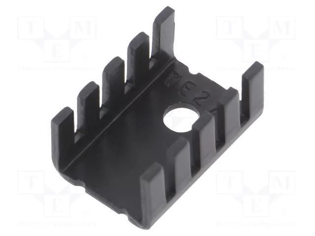 Heatsink: extruded; U; TO220; black; L: 19.1mm; W: 13mm; H: 9.5mm; 274 Wakefield Thermal 274-1AB
