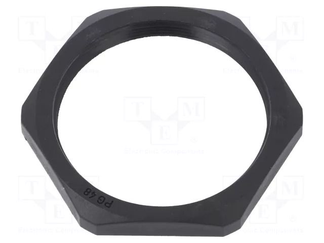 Nut; PG48; polyamide; Thk: 8mm; Spanner: 70mm; black; Thread: PG HUMMEL HUMMEL-1262480111