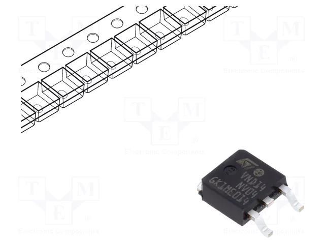 IC: power switch; low-side; 12A; Ch: 1; SMD; DPAK STMicroelectronics VND14NV04TR-E