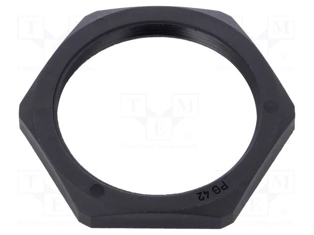 Nut; PG42; polyamide; Thk: 8mm; Spanner: 65mm; black; Thread: PG HUMMEL HUMMEL-1262420111