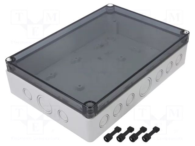 Enclosure: multipurpose; X: 180mm; Y: 254mm; Z: 62mm; TK PC; grey SPELSBERG TK-PC-2518-6F-TM