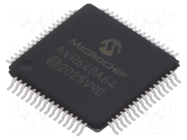 IC: AVR microcontroller; TQFP64; 1.8÷5.5VDC; Cmp: 3; AVR64; AVR-DA MICROCHIP TECHNOLOGY AVR64DA64-I/PT