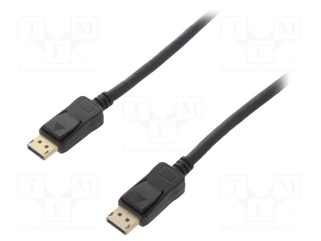 Cable; DisplayPort plug,both sides; DisplayPort 1.4; 1.5m; black QOLTEC QOLTEC-50586