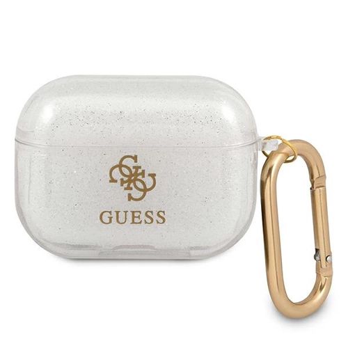 Guess GUAPUCG4GT AirPods Pro cover Transparent Glitter Collection, Guess 3666339009915