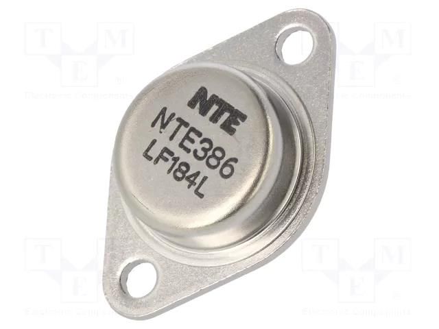 Transistor: NPN; bipolar; 500V; 20A; 100W; TO3 NTE Electronics NTE386