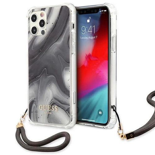 Guess Marble Collection iPhone 12 / iPhone 12 Pro Case - Gray, Guess 3666339004156 3666339004156