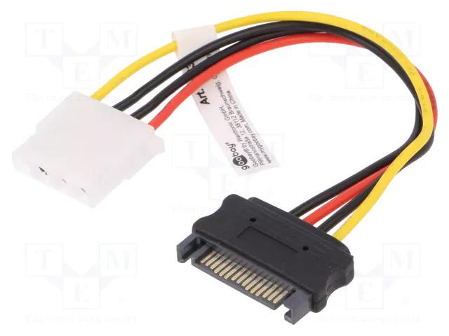 Cable: mains SATA; Molex female,SATA female; 0.17m Goobay HDD-SATA