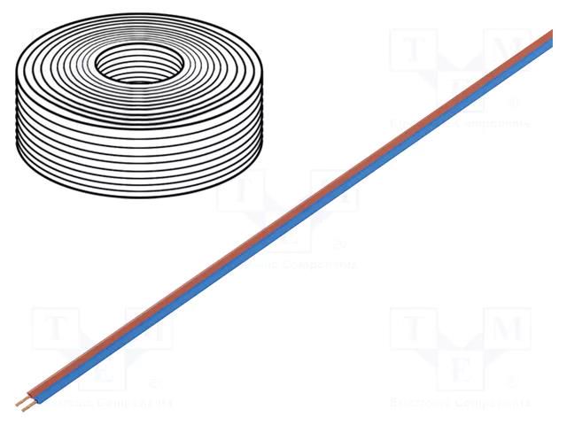 Wire; LiYz; 2x0.25mm2; 350V; Package: 50m; Cu; stranded; red,blue DONAU ELEKTRONIK D-225-020
