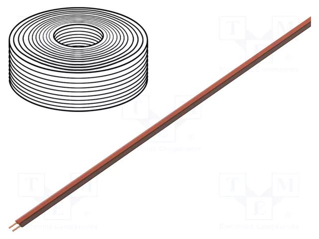 Wire; LiYz; 2x0.25mm2; 350V; Package: 50m; Cu; stranded; brown,red DONAU ELEKTRONIK D-225-080