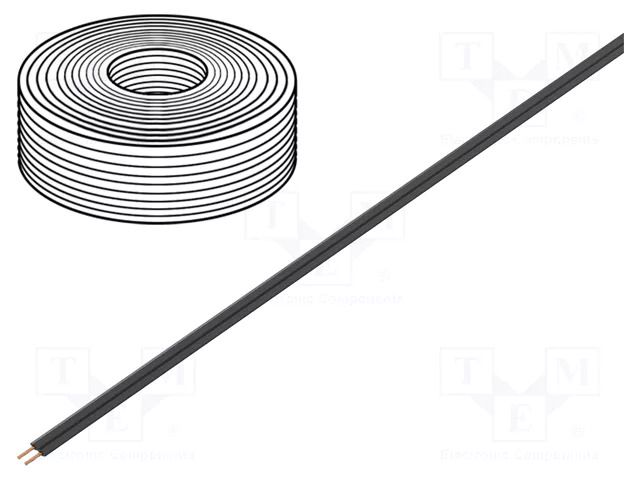 Wire; LiYz; 2x0.14mm2; 250V; Package: 5m; Cu; stranded; black DONAU ELEKTRONIK D-218-11