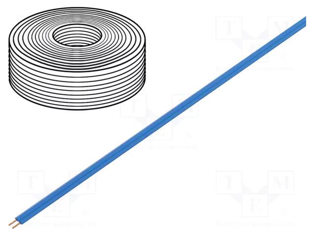 Wire; LiYz; 2x0.08mm2; 60V; Package: 5m; Cu; stranded; blue DONAU ELEKTRONIK D-114-22