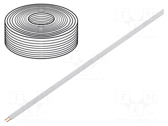 Wire; LiYz; 2x0.08mm2; 60V; Package: 5m; Cu; stranded; white DONAU ELEKTRONIK D-114-55