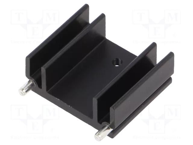 Heatsink: extruded; U; TO220; black; L: 25mm; W: 29mm; H: 12mm; 14K/W ALUTRONIC PR29/25/SE/LS
