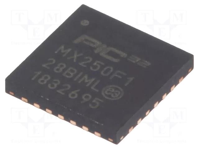 IC: PIC microcontroller; 128kB; 2.3÷3.6VDC; SMD; VQFN28; PIC32 MICROCHIP TECHNOLOGY 32MX250F128B-I/ML
