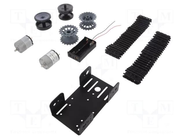 Tracked chassis; black; 193x163x60mm; 6÷12VDC; Mot.qty: 2 DFROBOT DF-ROB0153