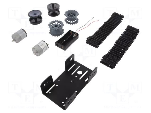 Tracked chassis; black; 193x163x60mm; 6÷12VDC; Mot.qty: 2 DFROBOT DF-ROB0153