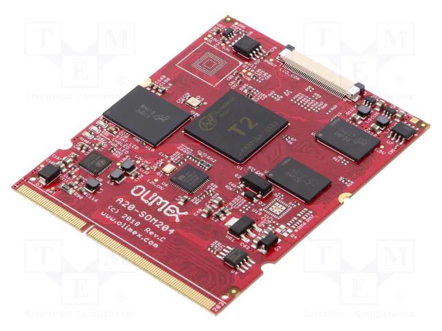 SOM; integrated compute module; Cortex A7; SO DIMM; DDR3 OLIMEX T2-204-1G16M4GCI