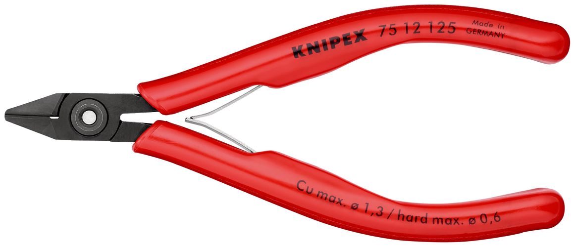 KNIPEX 75 12 125 Electronics Diagonal Cutter with plastic handles burnished 125 mm 75 12 125 4003773040514