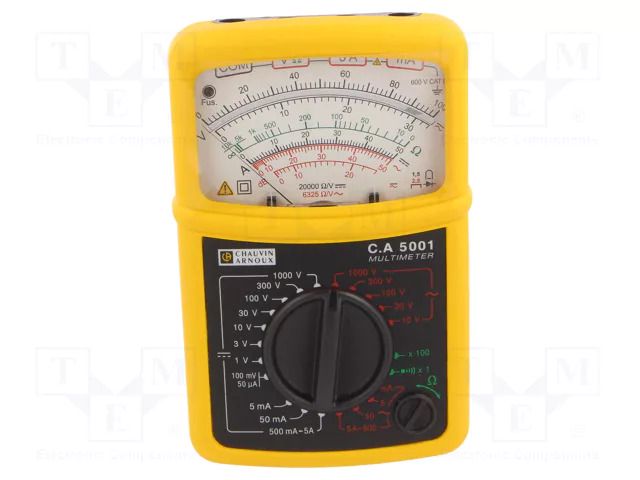 Analogue multimeter; Features: blown fuse indicator; IP40 CHAUVIN ARNOUX CA-5001-SET
