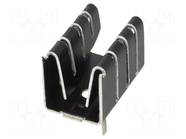 Heatsink: extruded; U; TO220; black; L: 16mm; W: 12.7mm; H: 12.7mm ALUTRONIC FI342/SE