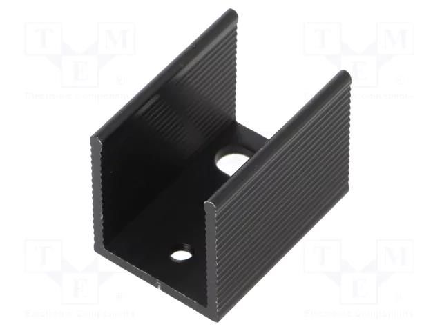Heatsink: extruded; U; TO220; black; L: 25mm; W: 18mm; H: 20mm; 17K/W ALUTRONIC PR18/25/SE