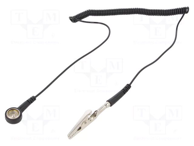 Connection cable; ESD,coiled; black; 1MΩ; 1.8m STATICTEC PRT-STW1320
