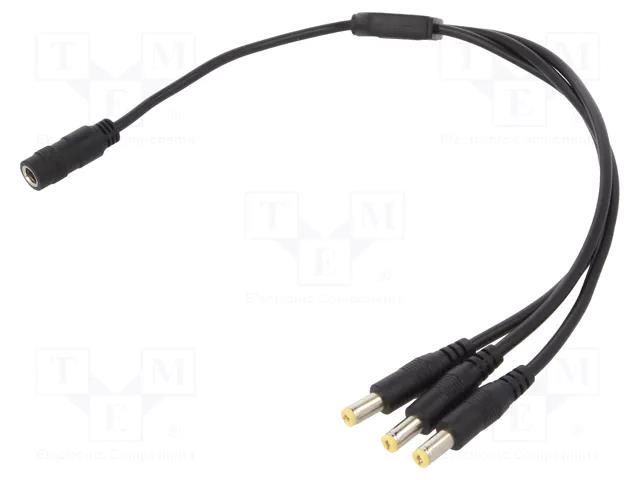 Cable; 2x0.5mm2; DC 5,5/2,1 plug x3,DC 5,5/2,1 socket; straight SUNNY SUNNY-SPLITTER-1X3