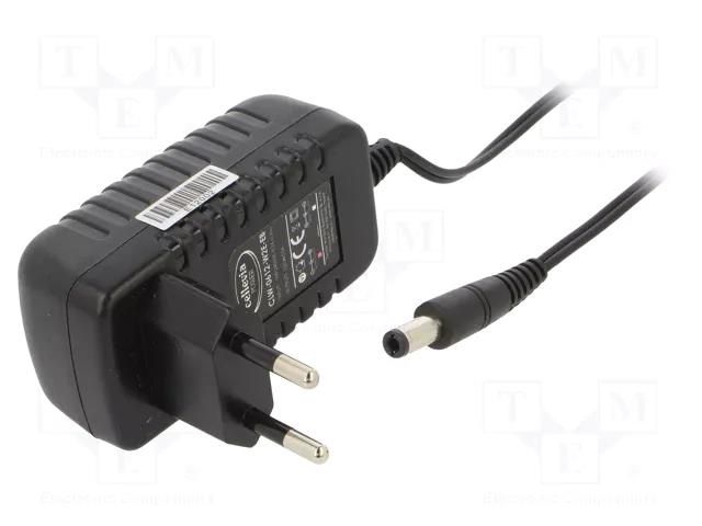 Power supply: switching; mains,plug-in; 12VDC; 0.5A; 6W; 83%; black CELLEVIA POWER CLW-0612-W2E-EB25
