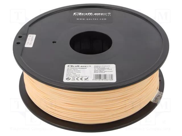 Filament: PLA PRO; Ø: 1.75mm; beige; 205÷225°C; 1kg QOLTEC Q-PLA-PRO-1.75/BE
