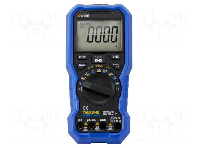Digital multimeter; Bluetooth; LCD; 4,5 digit (20000); 3x/s OWON OW18E