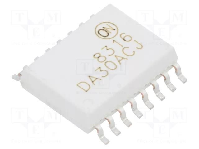 Optocoupler; SMD; Ch: 1; OUT: IGBT driver; 4.243kV; SO16; 35kV/μs ONSEMI FOD8316