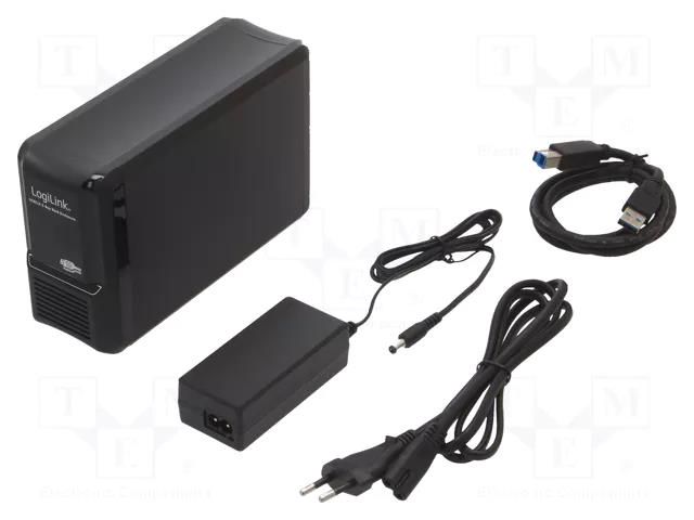 Hard discs housing: 3,5"; USB 3.0; plastic; Poles number: 2; black LOGILINK UA0154A