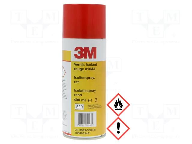 Insulation coating; red; spray; 400ml; 16xx; 15min 3M SCOTCH-1602/400