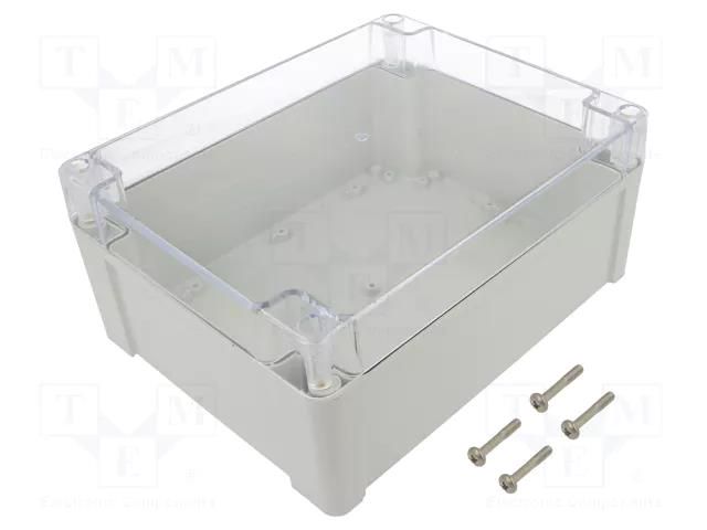 Enclosure: multipurpose; X: 190mm; Y: 240mm; Z: 105mm; ZP; light grey KRADEX ZP240190105SJP-PC