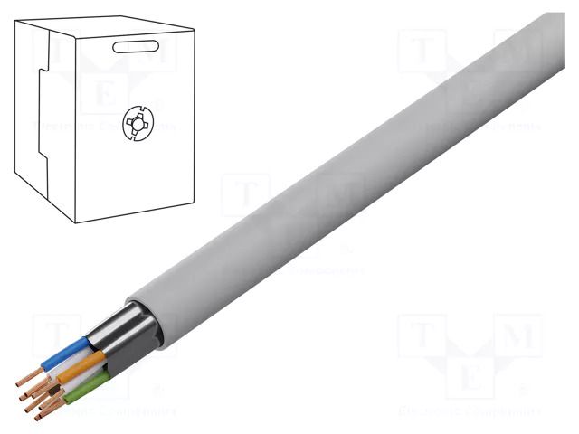 Wire; F/UTP; 4x2x26AWG; 5e; stranded; Cu; Insulation: PVC; grey; 305m TECHNOKABEL F/UTP5E-FCU
