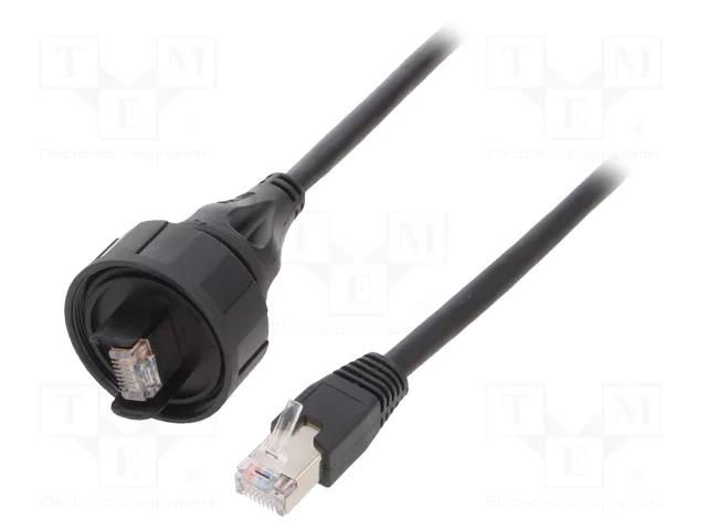 Patch cord; RJ45 Buccaneer plug,RJ45 plug; 3m; IP68 BULGIN PX0837/3M00