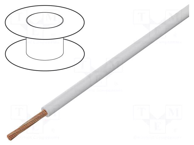 Wire; FLRYW-B; 1x2.5mm2; stranded; Cu; PVC; white; 60V; 100m; Class: 5 BQ CABLE FLRYW-B2.50-WH