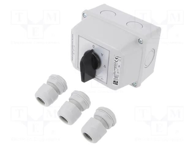 Switch: star-delta cam switch; Stabl.pos: 3; 25A; 0-Y-Δ; Poles: 3 SPAMEL LK25R-4-831-OB2