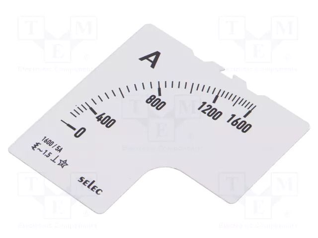 Scale; for analogue ammeter; I AC: 0÷1.6kA; 90°; SCL-AM-I-2 SELEC SCL-AM-I-2-1600/5A