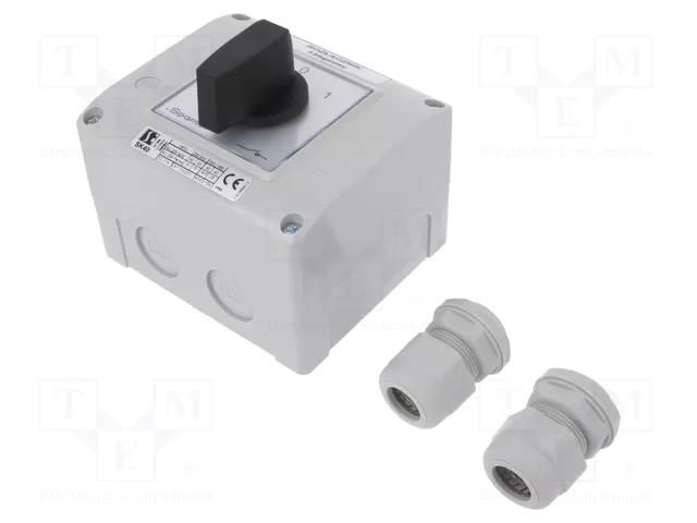 Switch: cam switch; Stabl.pos: 2; 40A; 0-1; flush mounting; Poles: 3 SPAMEL SK40-2-8211-OB13