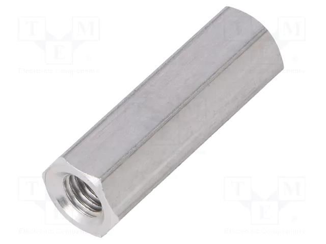 Screwed spacer sleeve; 25mm; Int.thread: M5; hexagonal; aluminium DREMEC TFF-M5X25/DR138