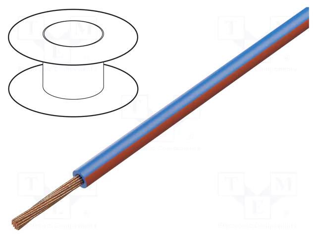 Wire; FLRY-B; 1x0.5mm2; stranded; Cu; PVC; blue-red; 60V; 100m BQ CABLE FLRY-B0.50-BL/RD