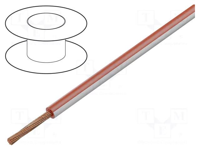 Wire; FLRY-B; 1x1mm2; stranded; Cu; PVC; red-white; 60V; 100m BQ CABLE FLRY-B1.00-RD/WH