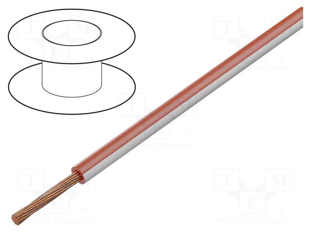 Wire; FLRY-B; 1x0.75mm2; stranded; Cu; PVC; red-white; 60V; 100m BQ CABLE FLRY-B0.75-RD/WH