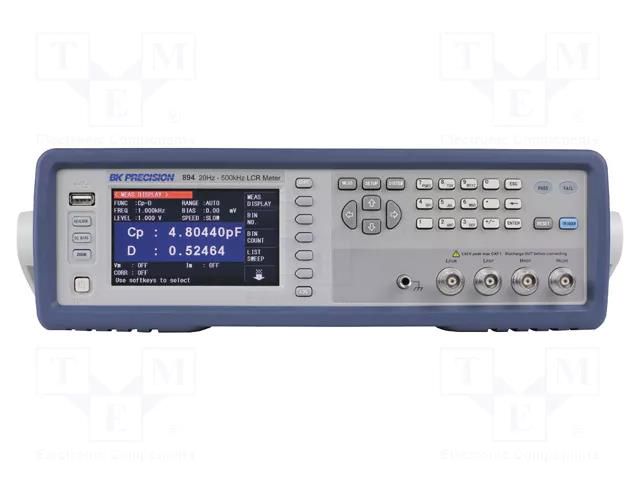 LCR meter; LCD TFT 4,3"; 10mΩ÷100MΩ; 0.01pF÷100mF; 0.05%; 5kg B&K PRECISION BK894
