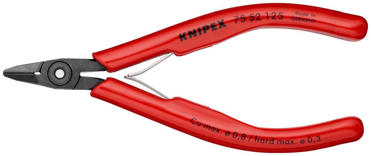 KNIPEX 75 52 125 Electronics Diagonal Cutter with plastic handles burnished 125 mm 75 52 125 4003773043737