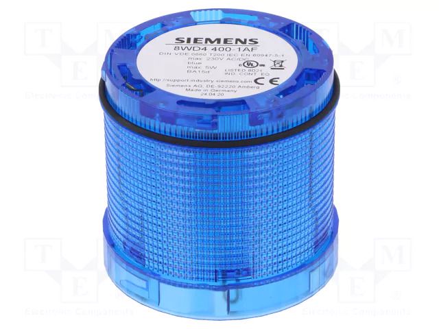 Automation module: light signaller; blue; bulb BA15D; 12÷240VDC SIEMENS 8WD4400-1AF